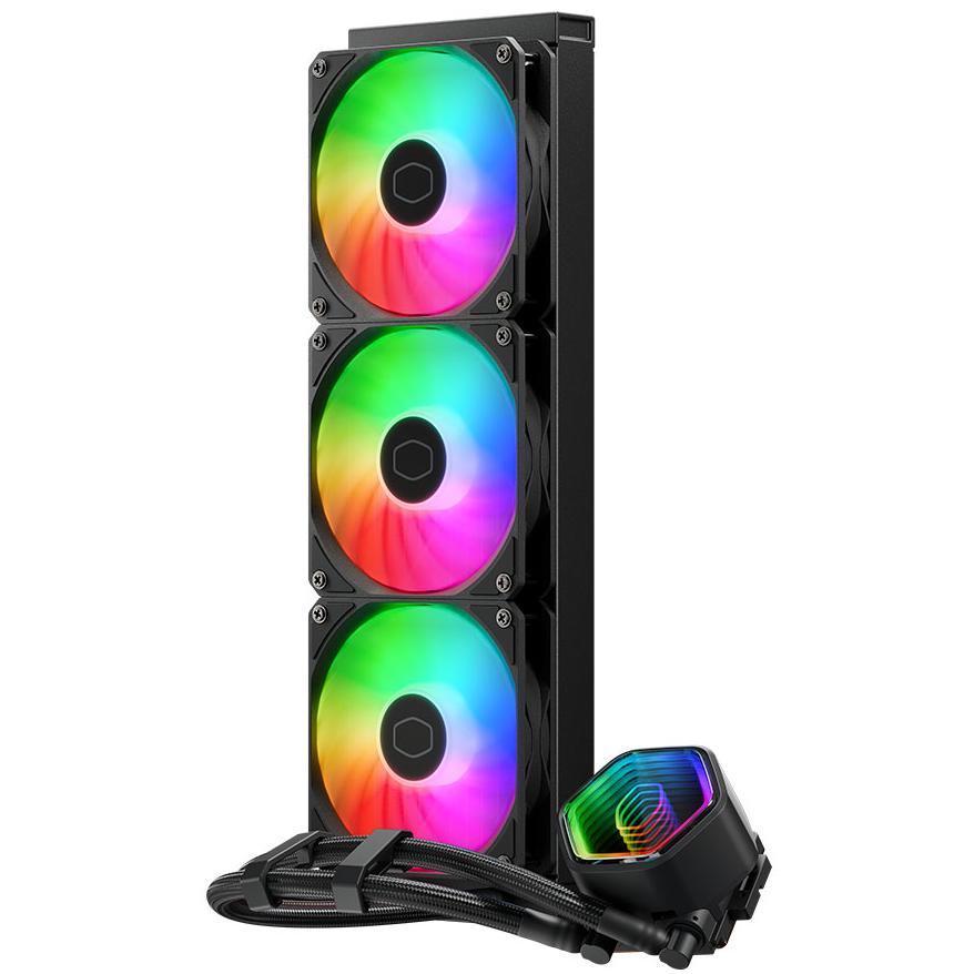 A large main feature product image of Cooler Master ML360L Core II - 360mm ARGB AIO Liquid CPU Cooler (Black)