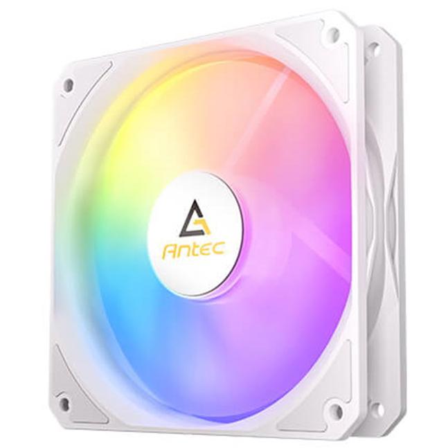 A large main feature product image of Antec P12R ARGB 120mm PWM Fan - White