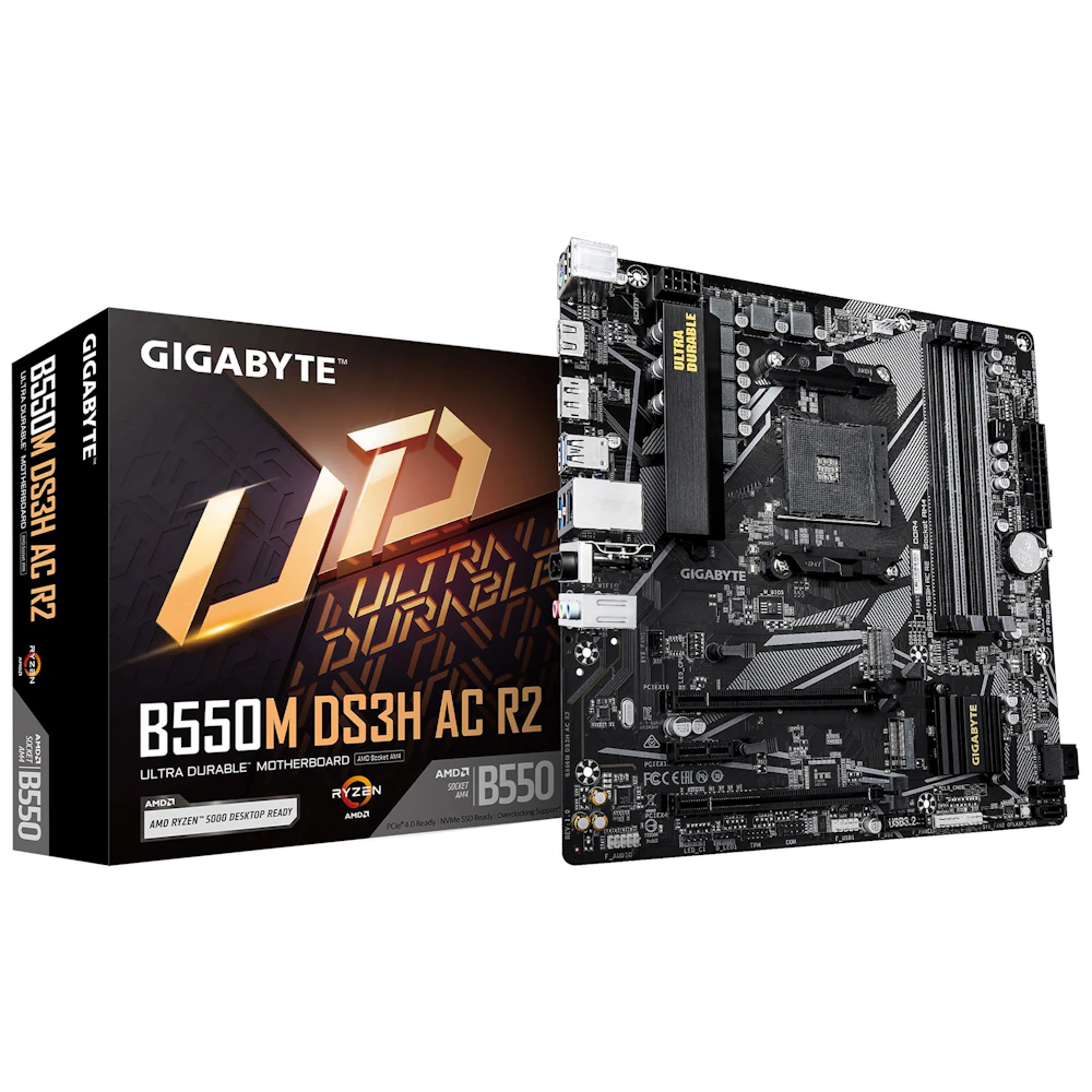 Gigabyte B550M DS3H AC R2 AM4 mATX Desktop Motherboard