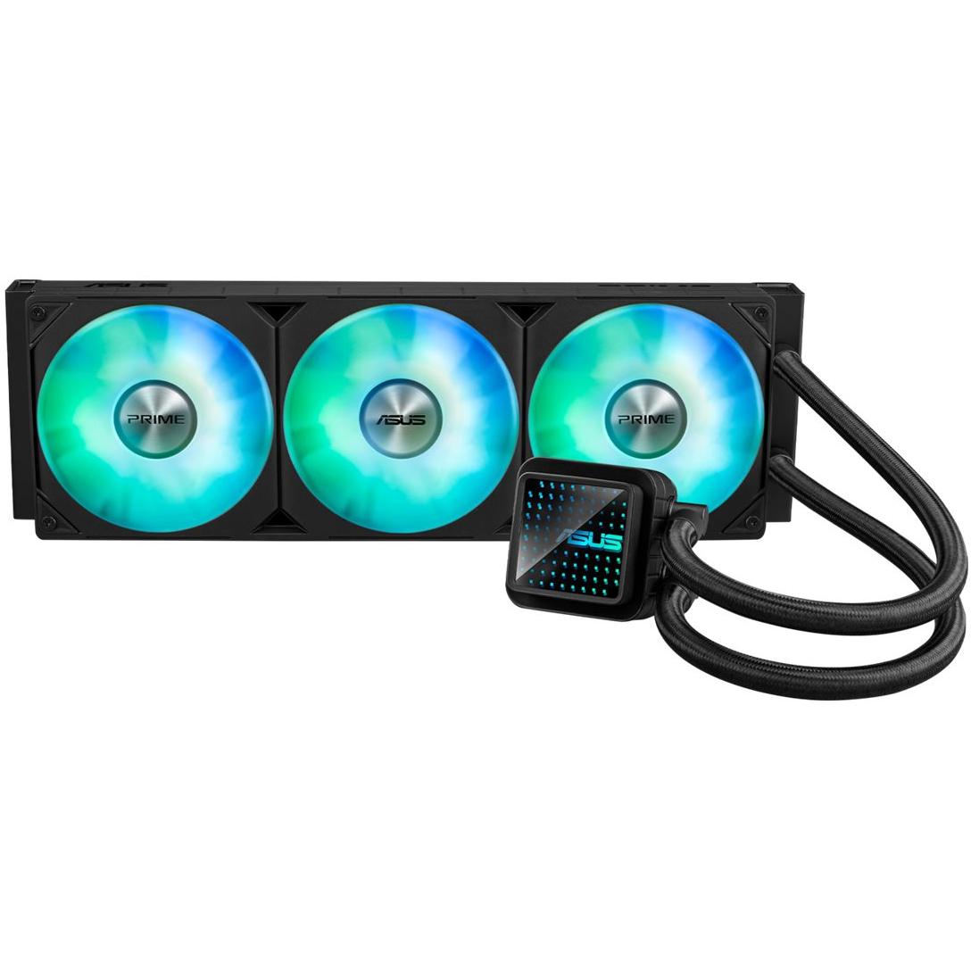 A large main feature product image of ASUS PRIME LC 360 ARGB 360mm AIO Liquid CPU  Cooler