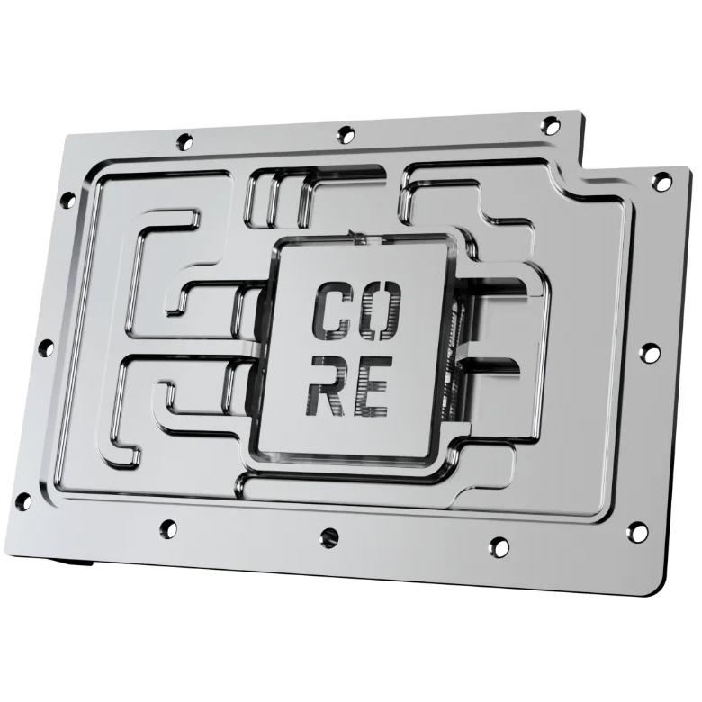 A large main feature product image of Alphacool Core GeForce RTX 5090 Reference GPU Water Block