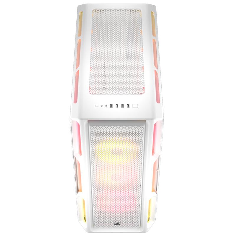 A large main feature product image of Corsair 5000T LX ARGB Mid Tower Case (White)