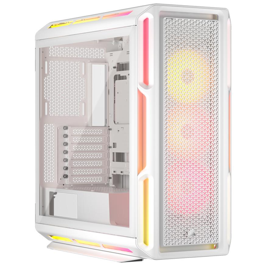 A large main feature product image of Corsair 5000T LX ARGB Mid Tower Case (White)