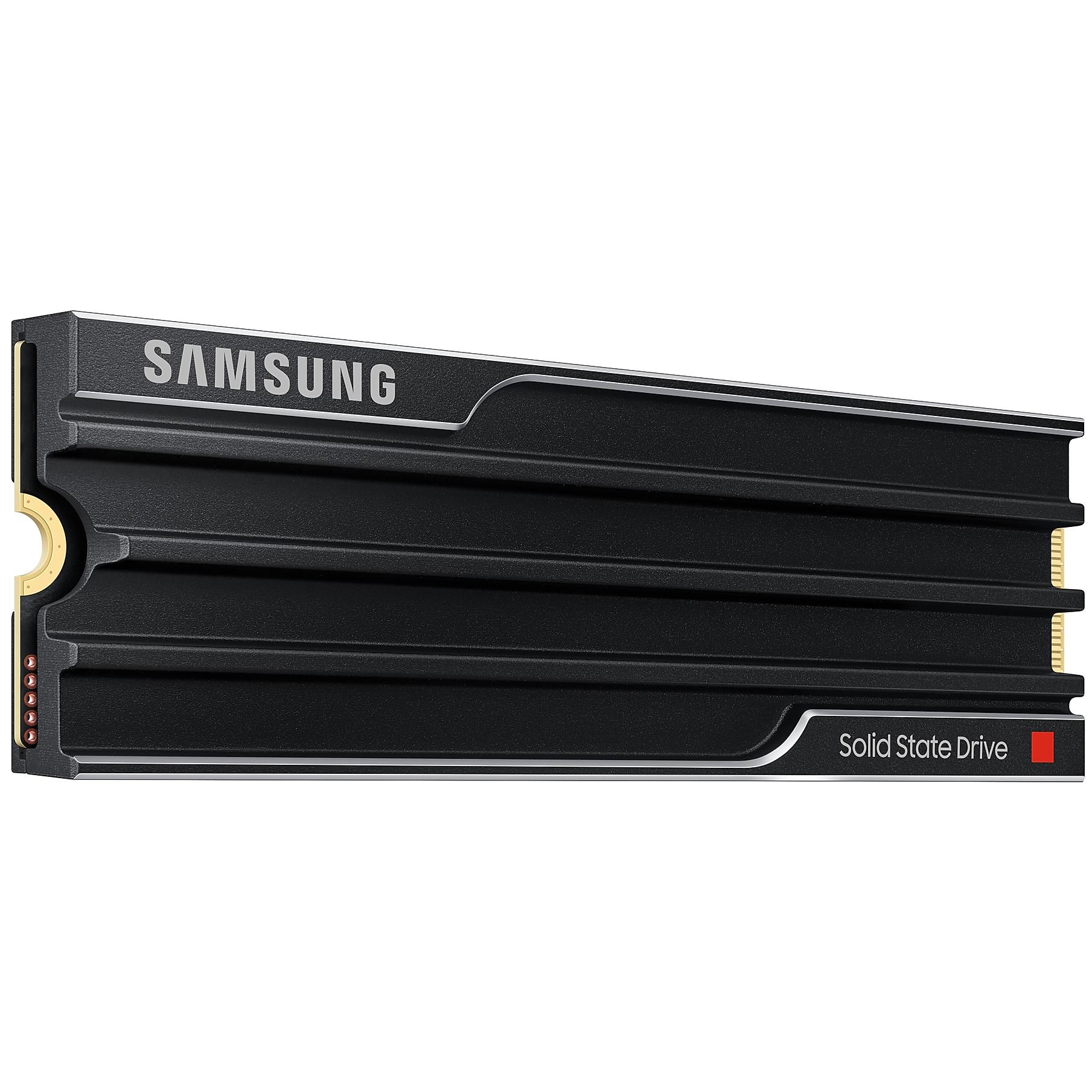A large main feature product image of Samsung 9100 PRO w/ Heatsink PCIe Gen5 NVMe M.2 SSD - 4TB