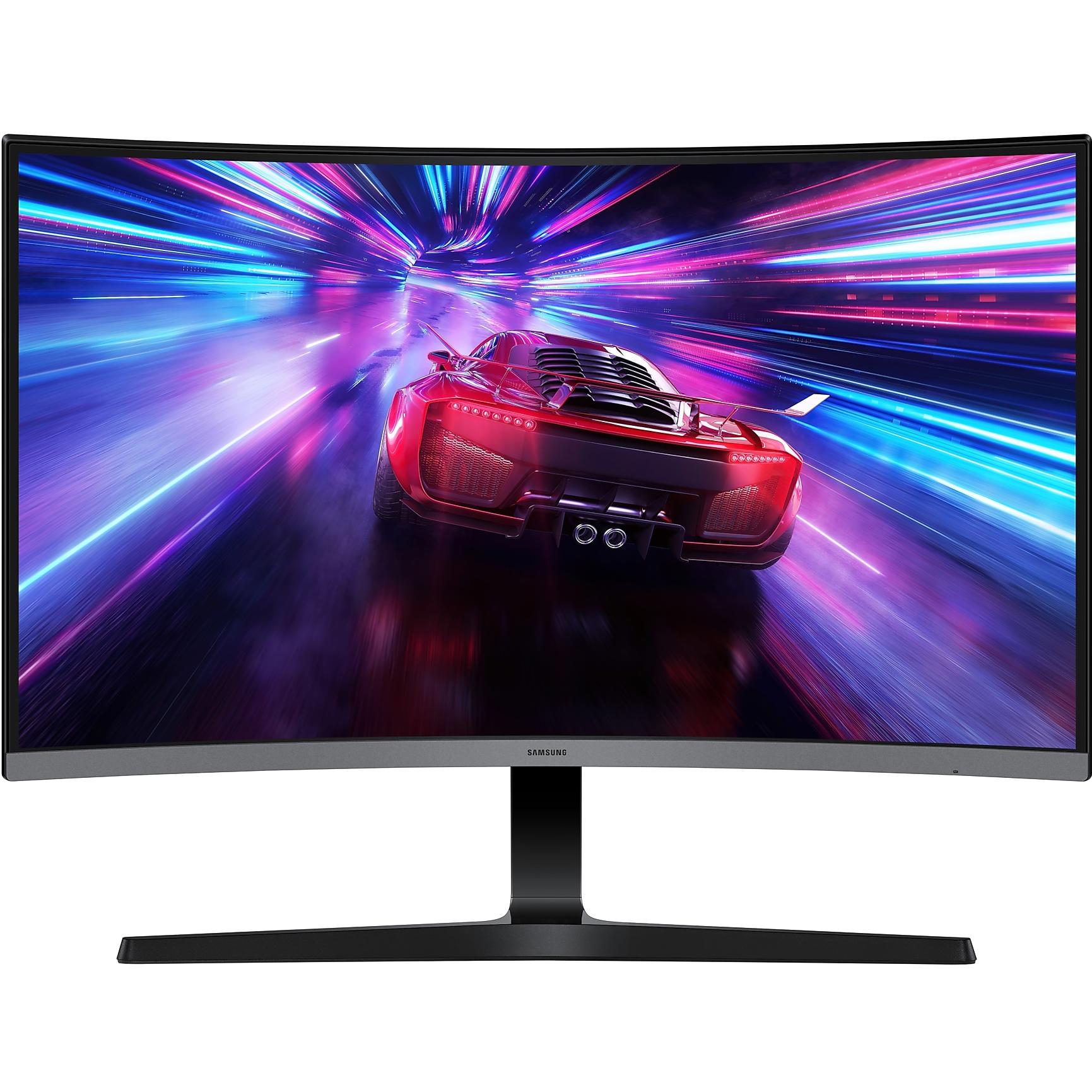 A large main feature product image of Samsung Essential S3 S39GD - 27" Curved 1080p 100Hz VA Monitor