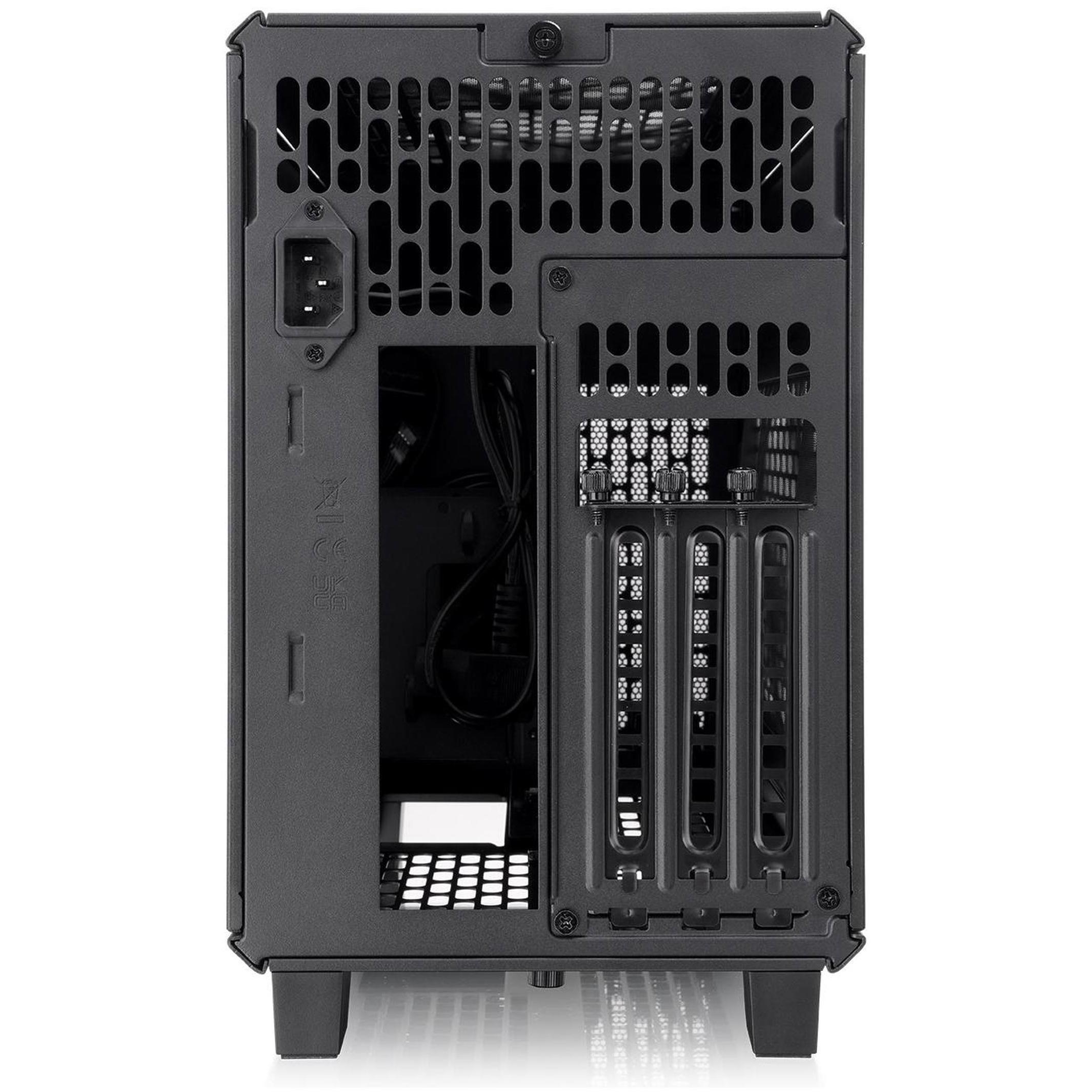 A large main feature product image of Thermaltake TR100 - SFF Mini ITX Case (Black)