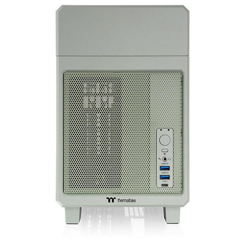 A large main feature product image of Thermaltake TR100 - SFF Mini ITX Case (Matcha Green)