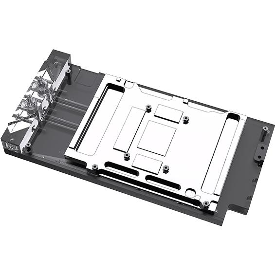 A large main feature product image of Bykski RTX 5080 TUF Gaming Full Cover ARGB GPU Water Block