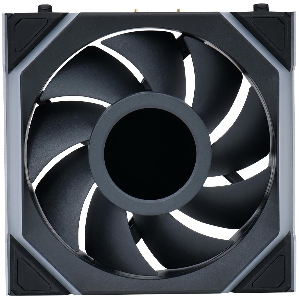 A large main feature product image of Lian Li UNI FAN SL120 Wireless LCD - 120mm Modular Fan (Black)
