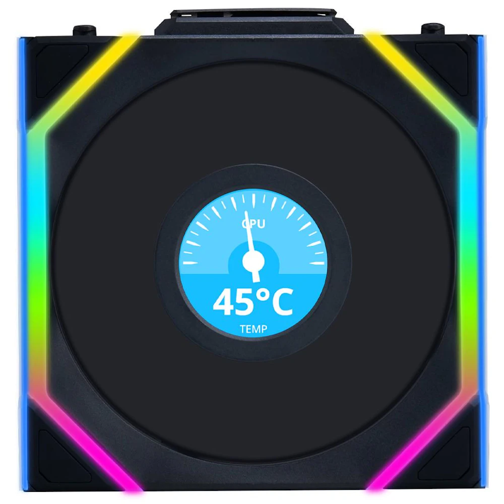 Lian Li UNI FAN SL120 Wireless LCD - 120mm Reverse Blade Modular Fan (Black)