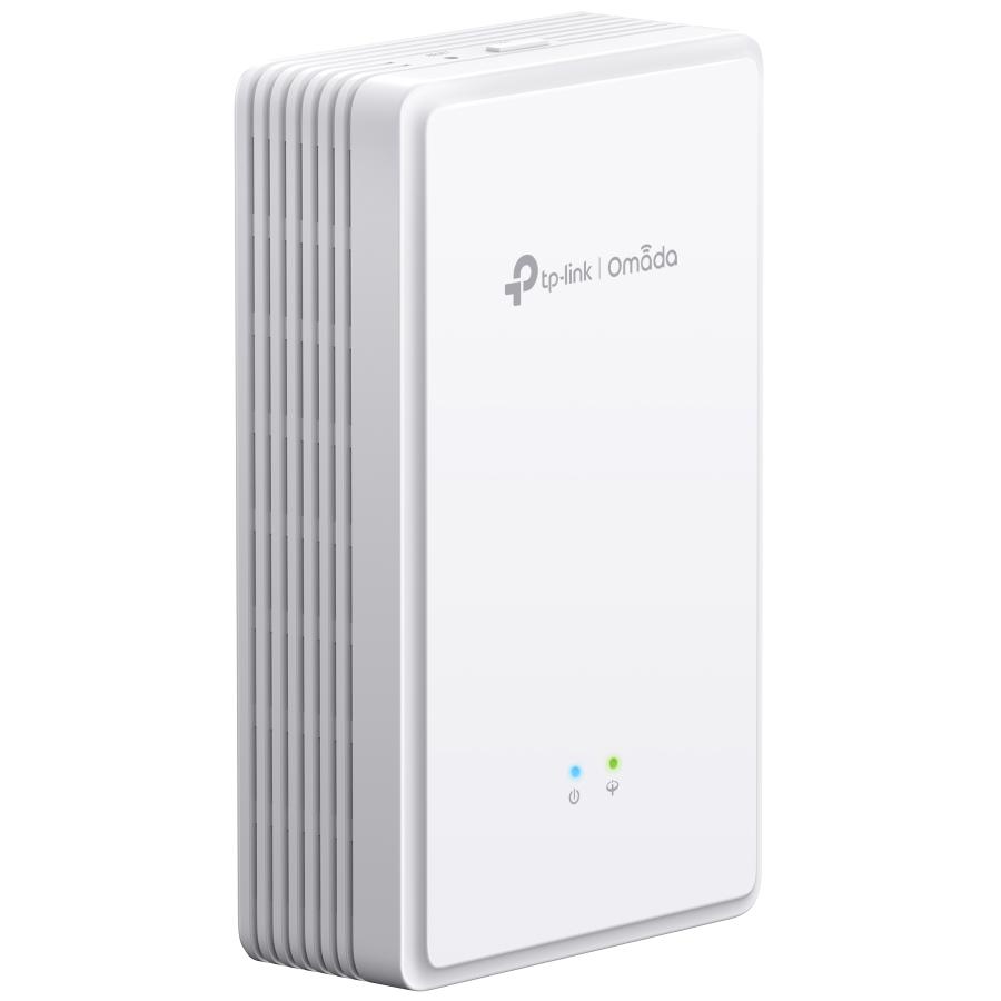 A large main feature product image of TP-Link Omada AX1800 Wi-Fi 6 Wall Plate GPON PoE Access Point