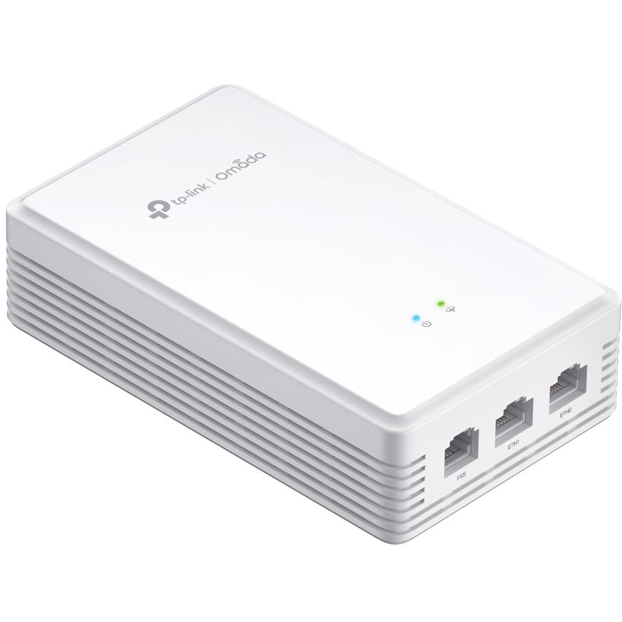 A large main feature product image of TP-Link Omada AX1800 Wi-Fi 6 Wall Plate GPON Access Point