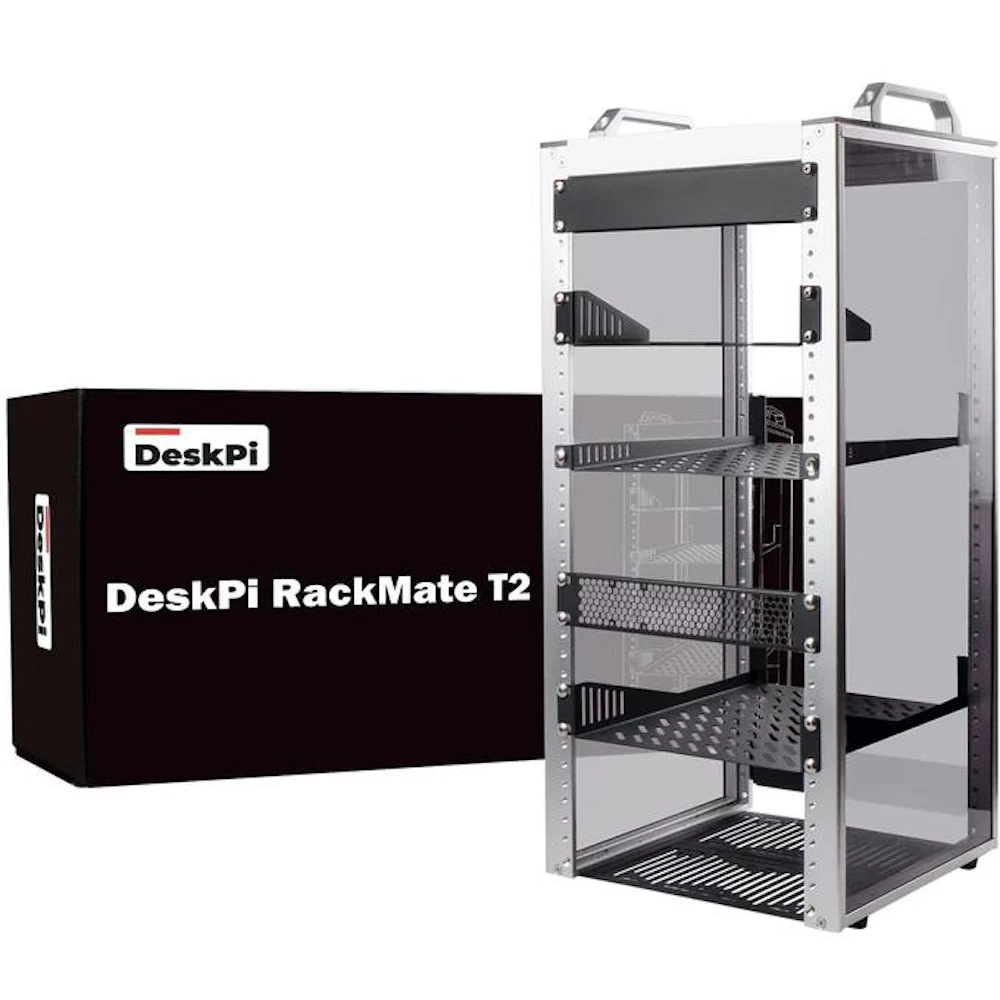 DeskPi RackMate T2 Rackmount 10" 12U Server Cabinet (Silver)