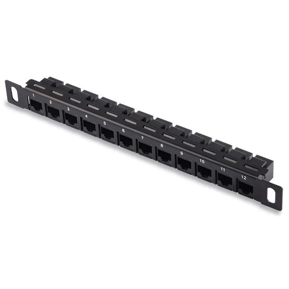 DeskPi RackMate 10" 0.5U 12-Port CAT6 Patch Panel