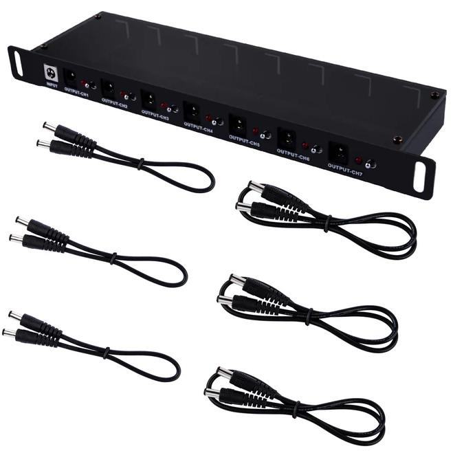 A large main feature product image of DeskPi RackMate DC PDU Lite 7-CH 10" 0.5U Power Distribution Unit
