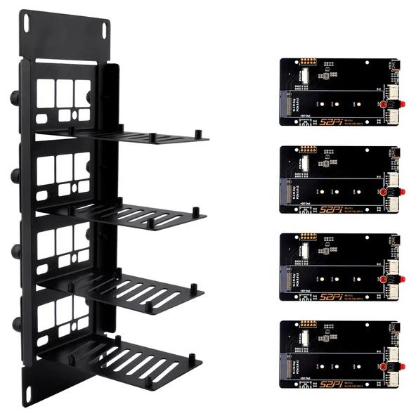 A large main feature product image of DeskPi RackMate 10" 2U Rackmount w/ PCIe NVME Boards for Raspberry Pi 5