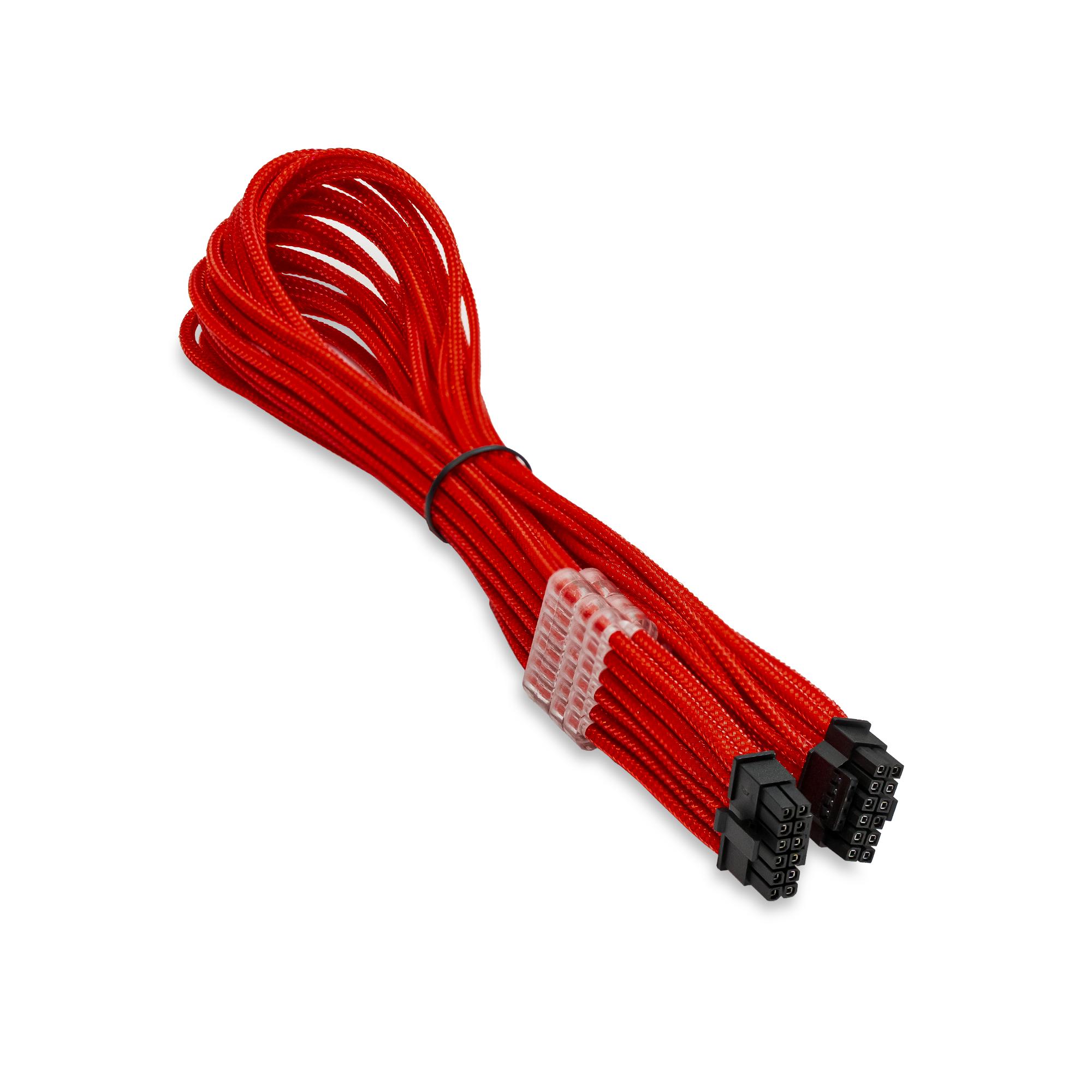 A large main feature product image of GamerChief 12VHPWR 45cm Male to Male Sleeved Cable (Red)