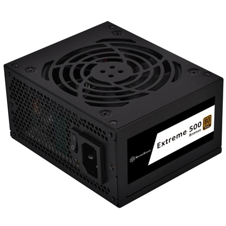 A large main feature product image of SilverStone Extreme 500W Bronze SFX PSU