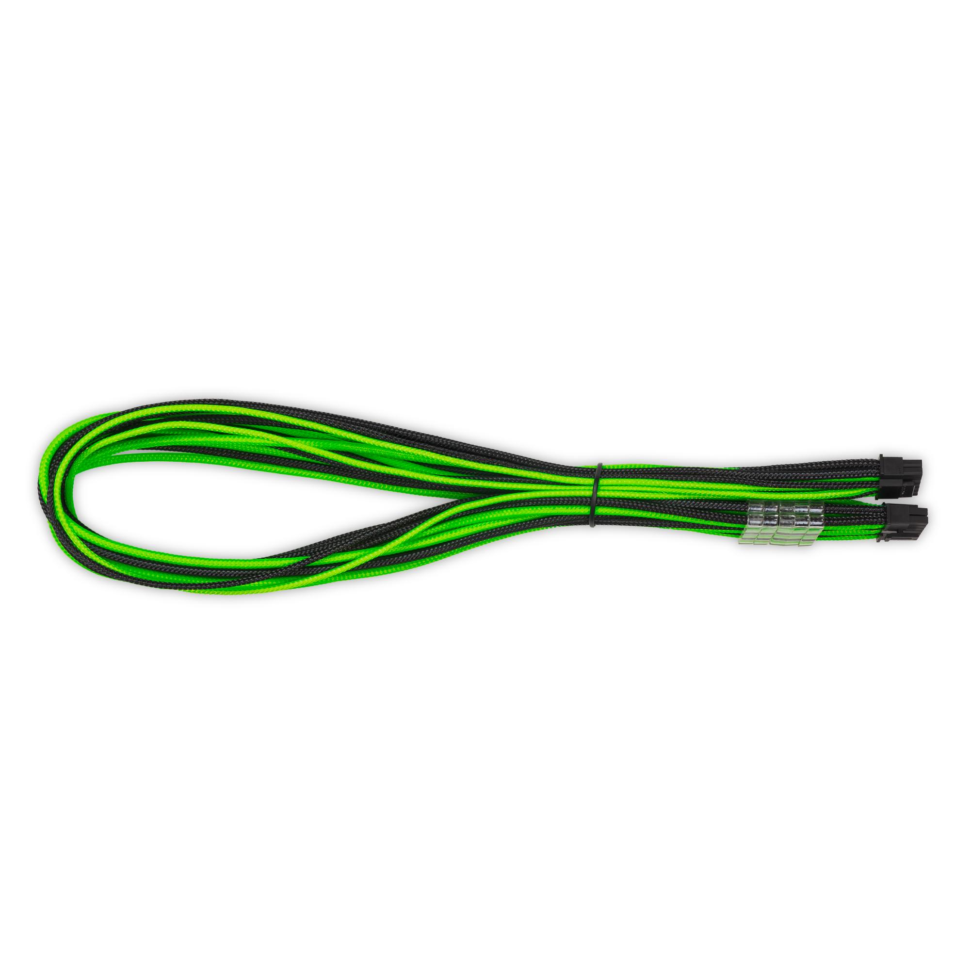 A large main feature product image of GamerChief 12VHPWR 60cm Male to Male Sleeved Cable (Black/Green)