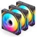 A product image of Jonsbo ZL-120 ARGB 120mm PWM Modular Fan 3-Pack (Black)