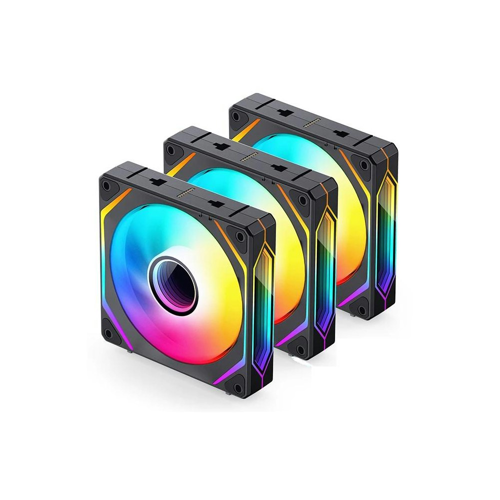 A large main feature product image of Jonsbo ZL-120 ARGB 120mm PWM Modular Fan 3-Pack (Black)