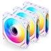 A product image of Jonsbo ZL-120 ARGB 120mm PWM Modular Fan 3-Pack (White)