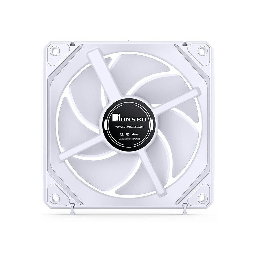 A large main feature product image of Jonsbo ZL-120 ARGB 120mm PWM Modular Fan 3-Pack (White)