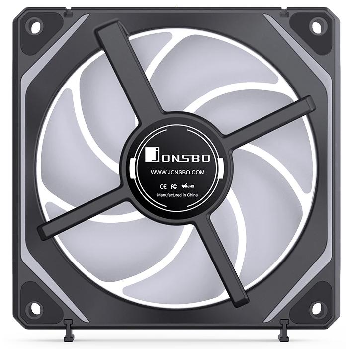 A large main feature product image of Jonsbo ZL-120 ARGB 120mm PWM Reverse Blade Modular Fan 3-Pack (Black)