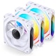A small tile product image of Jonsbo ZL-120 ARGB 120mm PWM Reverse Blade Modular Fan 3-Pack (White)