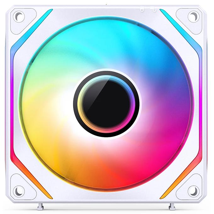 A large main feature product image of Jonsbo ZL-120 ARGB 120mm PWM Reverse Blade Modular Fan 3-Pack (White)