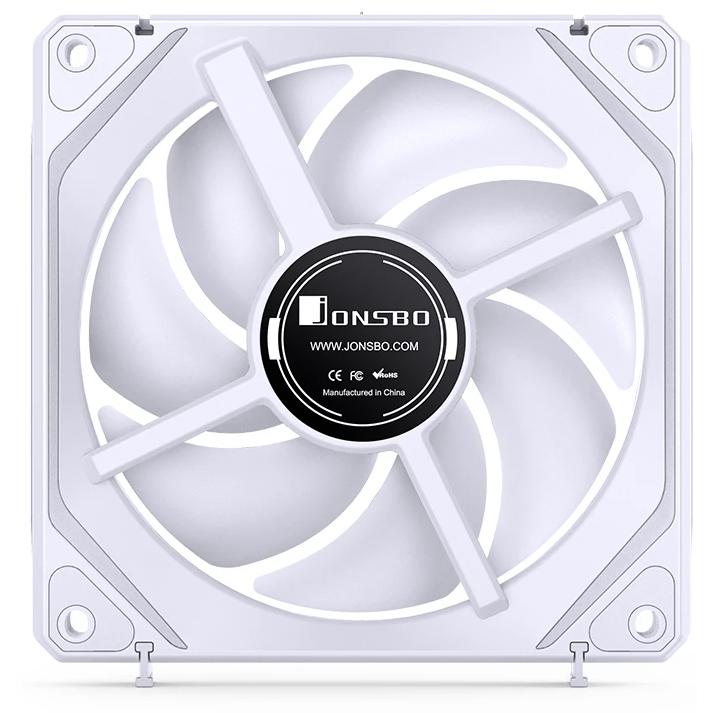 A large main feature product image of Jonsbo ZL-120 ARGB 120mm PWM Reverse Blade Modular Fan 3-Pack (White)