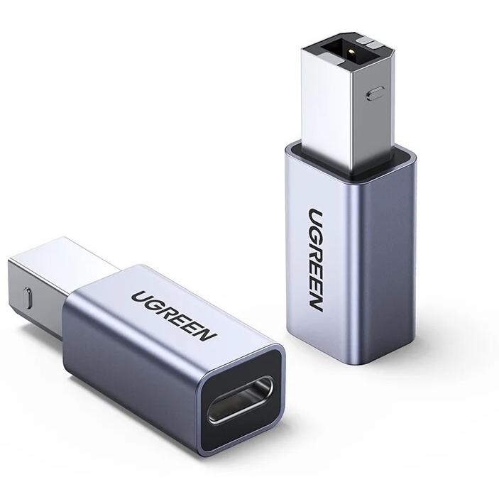 A large main feature product image of UGREEN USB Type-C Female to USB Type-B Male Adapter