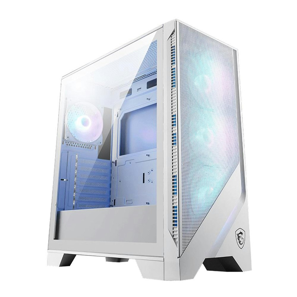 A large main feature product image of MSI MAG Forge 320R Airflow Mid Tower Case - White