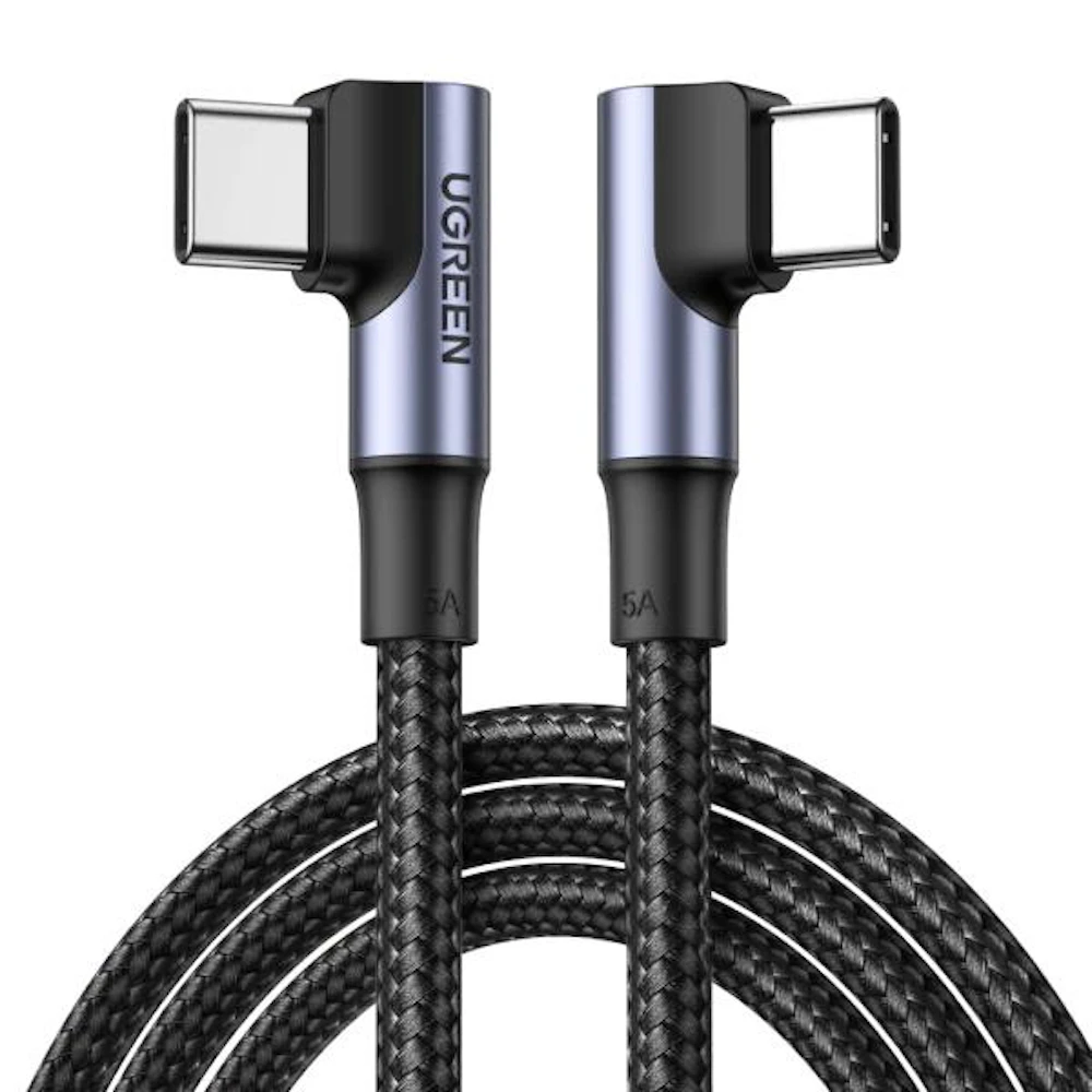 UGREEN USB 2.0 Type-C 90 Degree 100W PD Braided Cable (1m)