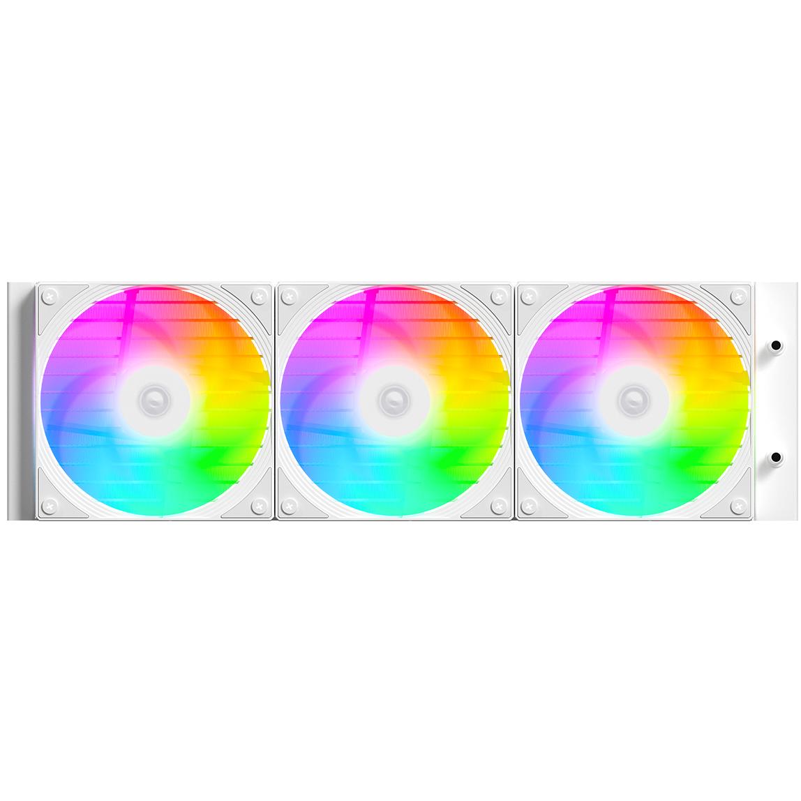 A large main feature product image of ID-COOLING FX360 INF 360mm ARGB AIO Liquid CPU Cooler (White)