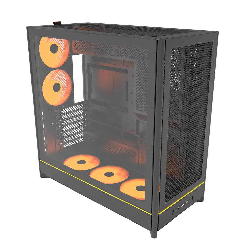 Montech HS01 PRO Mesh Reversible Layout Mid Tower Case (Black)