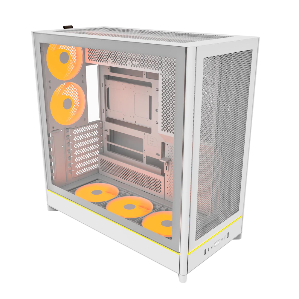 Montech HS01 PRO Mesh Reversible Layout Mid Tower Case (White)