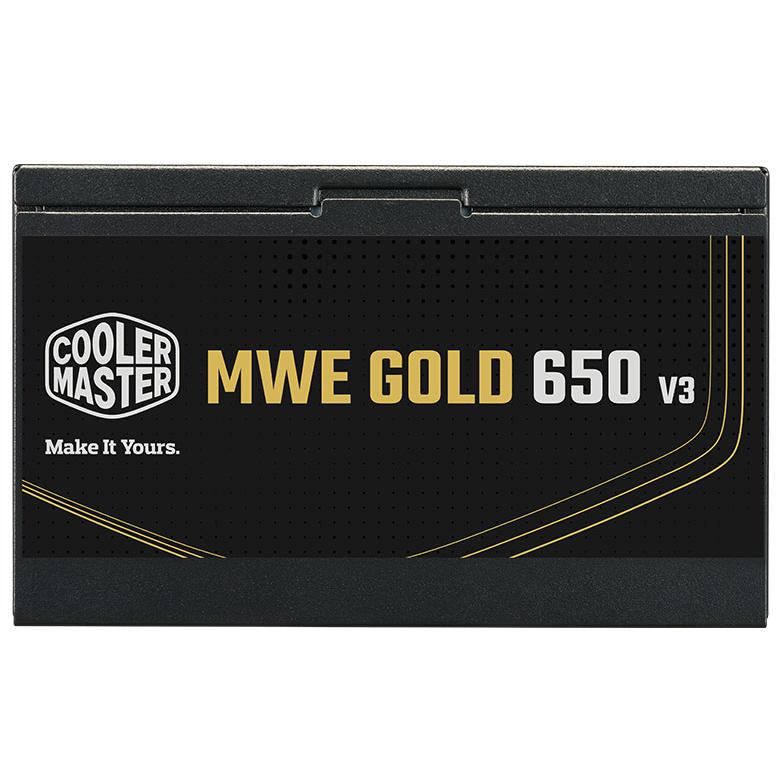 A large main feature product image of Cooler Master MWE V3 650W Gold ATX 3.1 PSU