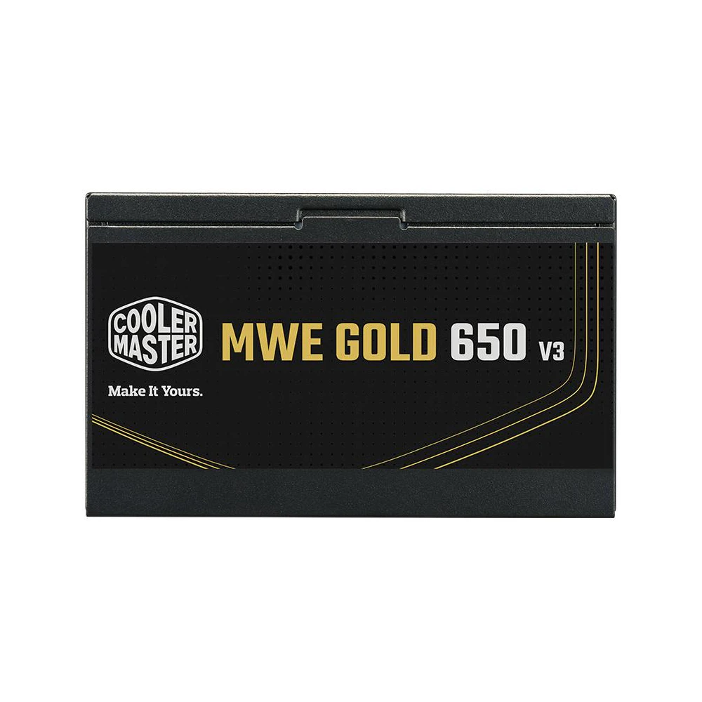 A large main feature product image of Cooler Master MWE V3 650W Gold ATX 3.1 PSU