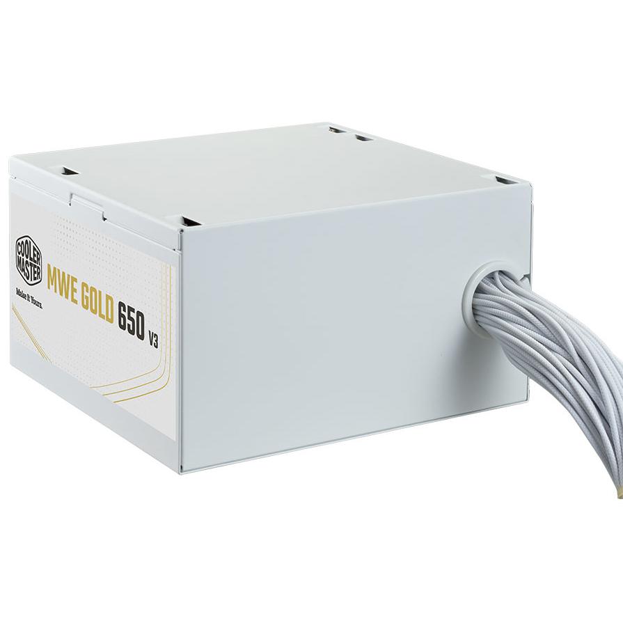 A large main feature product image of Cooler Master MWE V3 650W Gold ATX 3.1 PSU (White)