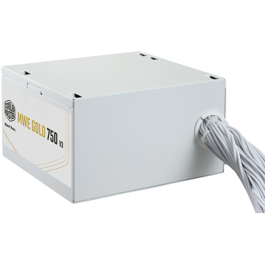 A large main feature product image of Cooler Master MWE V3 750W Gold ATX 3.1 PSU (White)