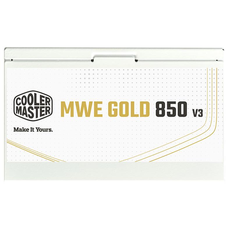 A large main feature product image of Cooler Master MWE V3 850W Gold ATX 3.1 PSU (White)