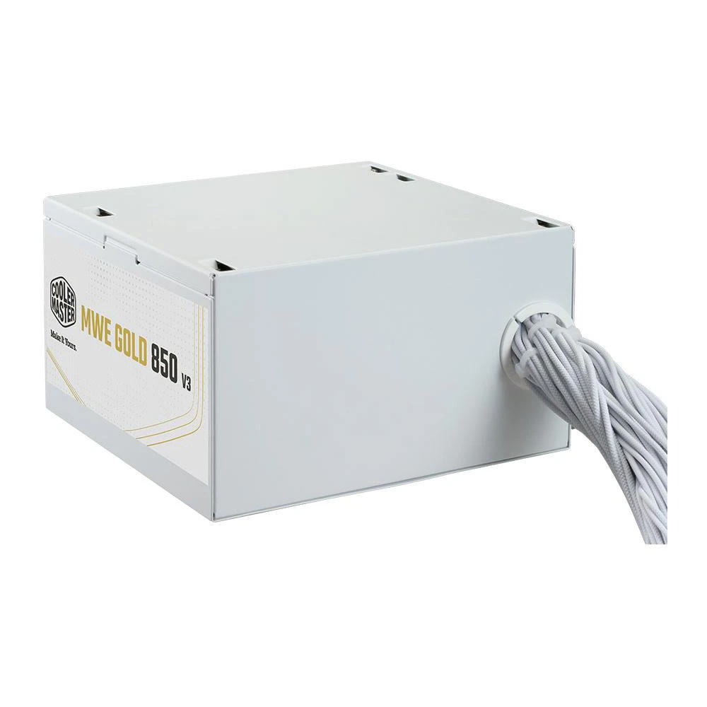 A large main feature product image of Cooler Master MWE V3 850W Gold ATX 3.1 PSU (White)