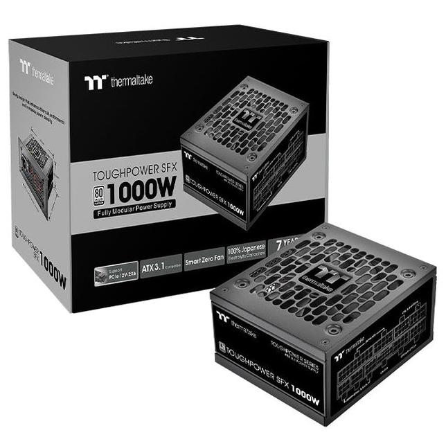 A large main feature product image of Thermaltake Toughpower SFX - 1000W Platinum PCIe 5.1 ATX 3.1 Fully Modular PSU