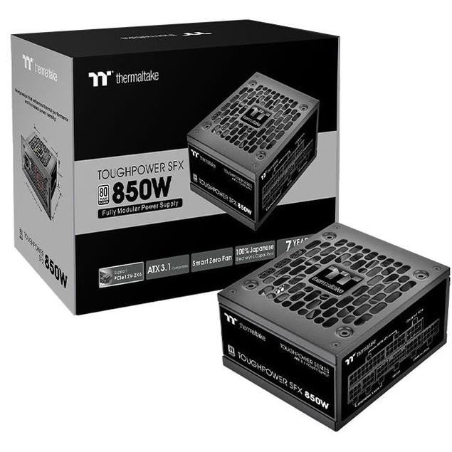 A large main feature product image of Thermaltake Toughpower SFX - 850W platinum PCIe 5.1 ATX 3.1 Fully Modular PSU