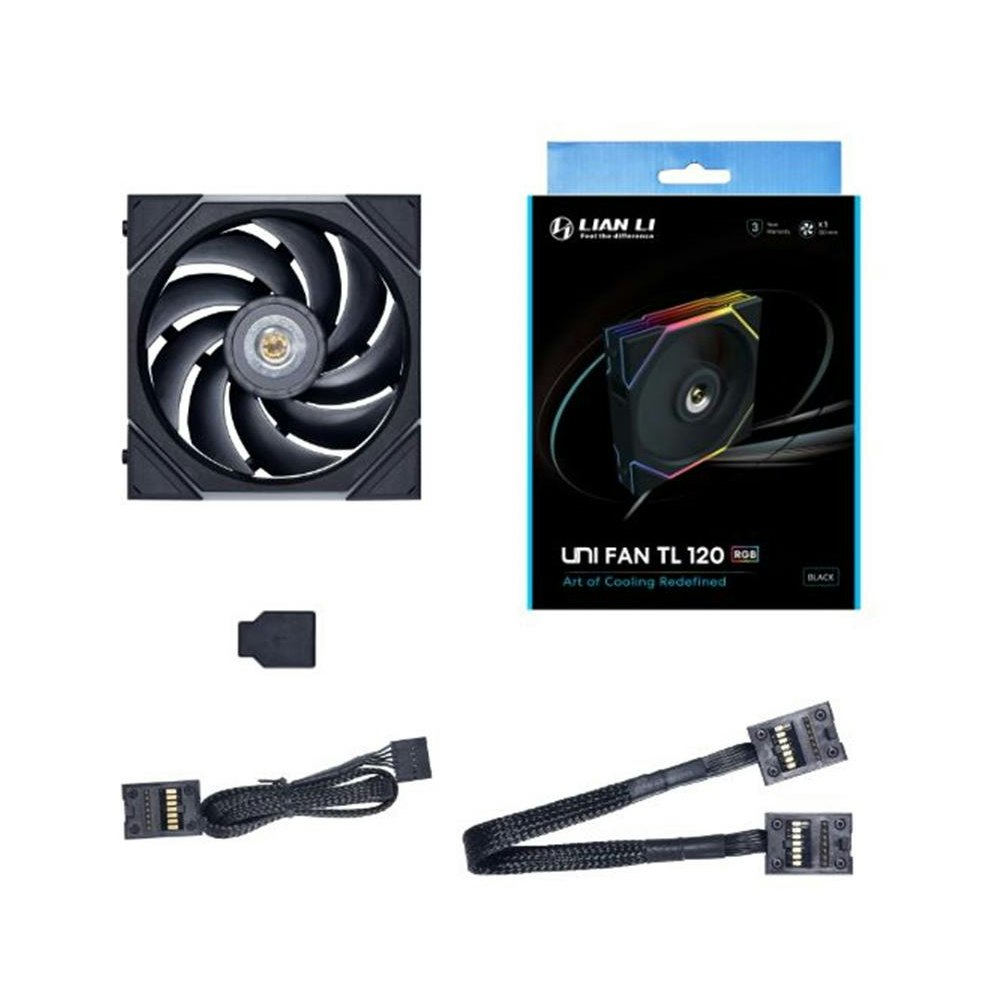 A large main feature product image of Lian LI UNI FAN TL120 Wireless - 120mm Modular LCP Fan (Black)
