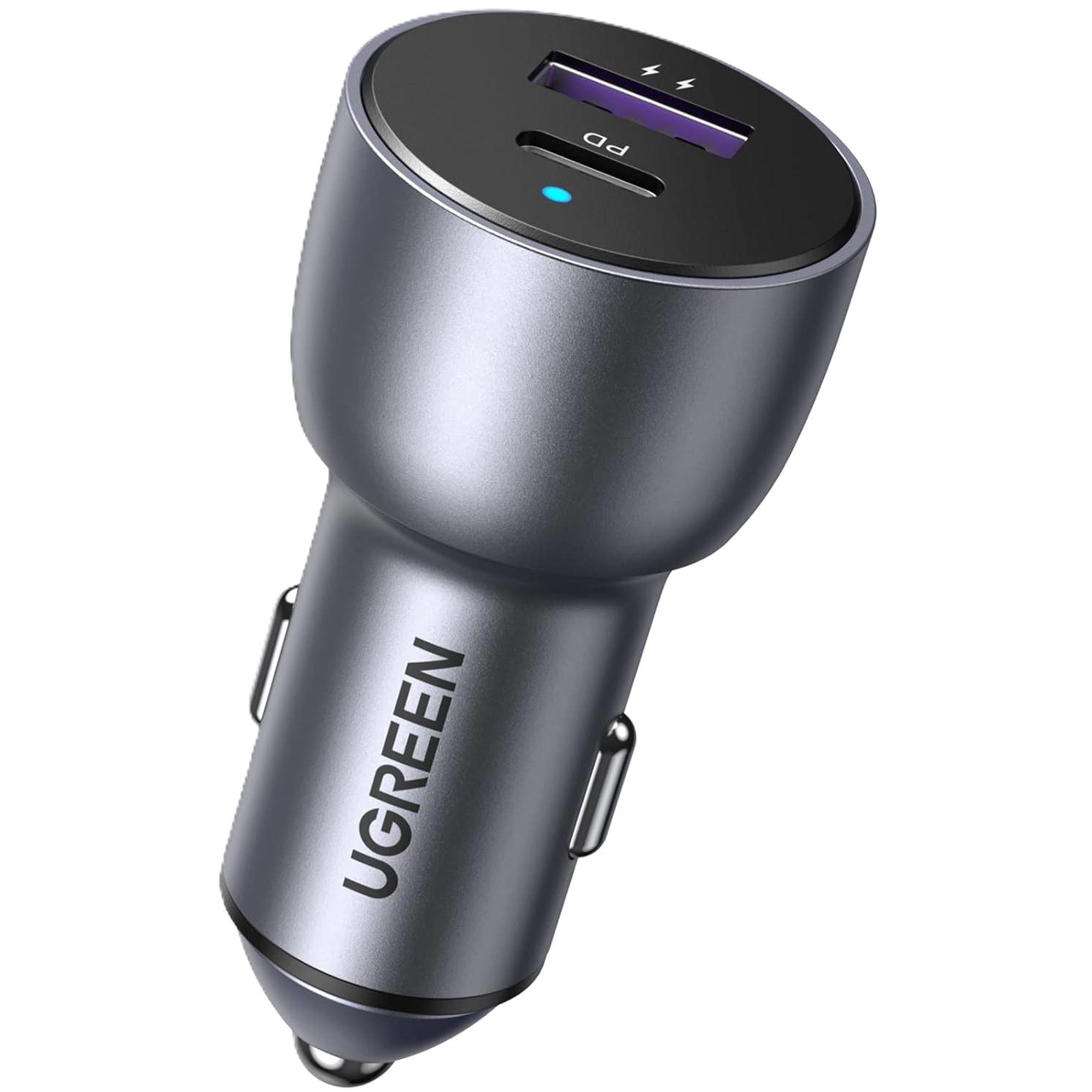 A large main feature product image of UGREEN 52.5W USB 2-Port Car Charger