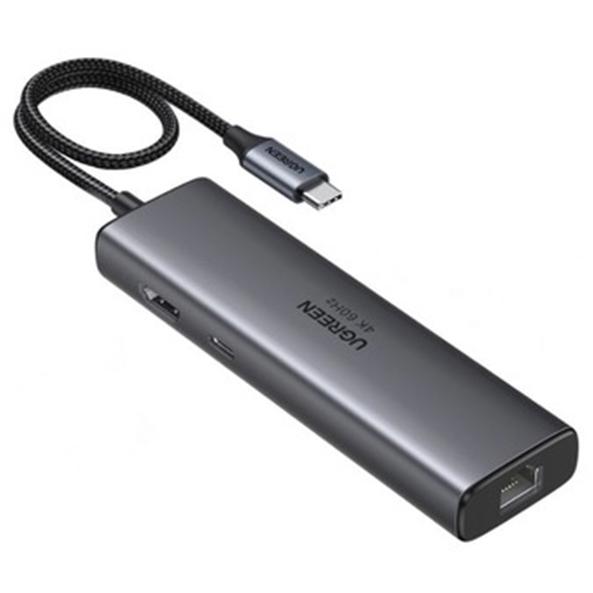 A large main feature product image of UGREEN 6-in-1 Single 4K Display USB Type-C Hub