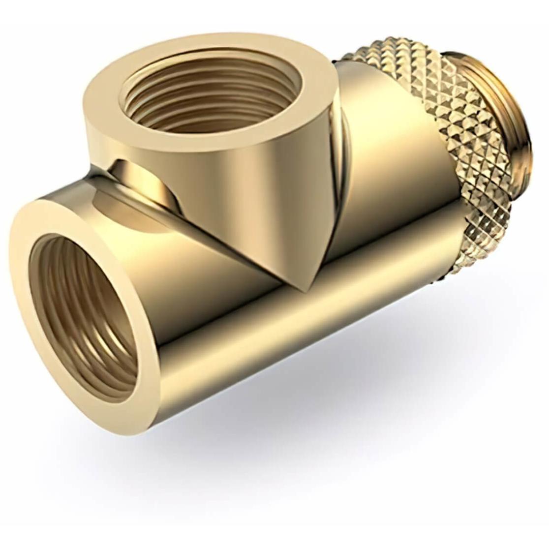 A large main feature product image of Bykski G1/4" 3-Way T Fitting (Gold)