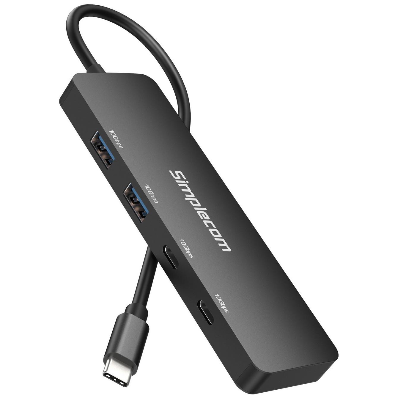 A large main feature product image of Simplecom CH392 USB 3.2 Gen2 USB-C 4-Port 10Gbps Hub